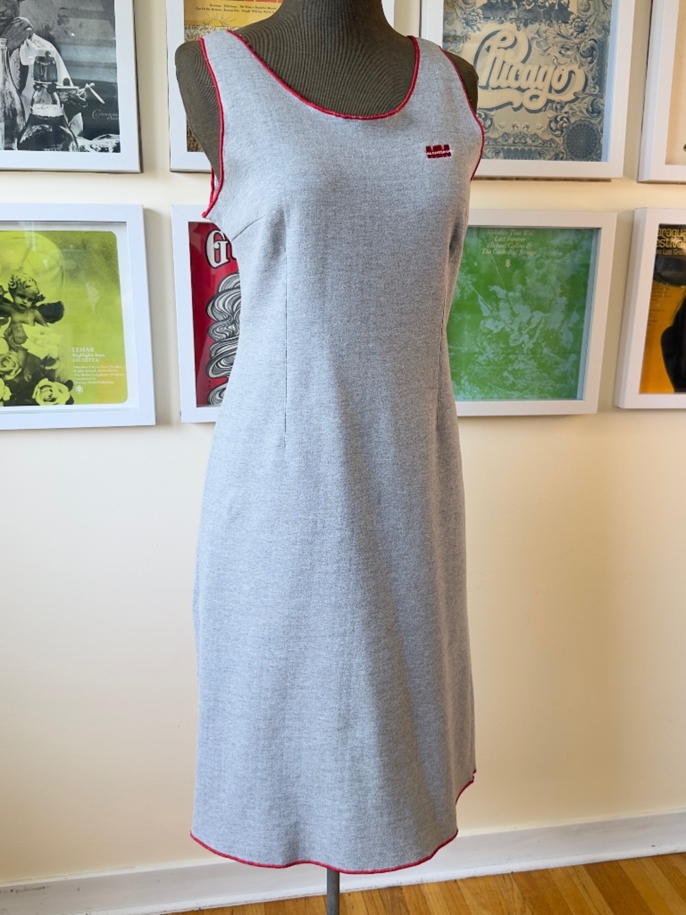 Vintage Y2K MaloneSport Grey Sweatshirt Dress | Y2K Sporty Sleeveless Midi Dress